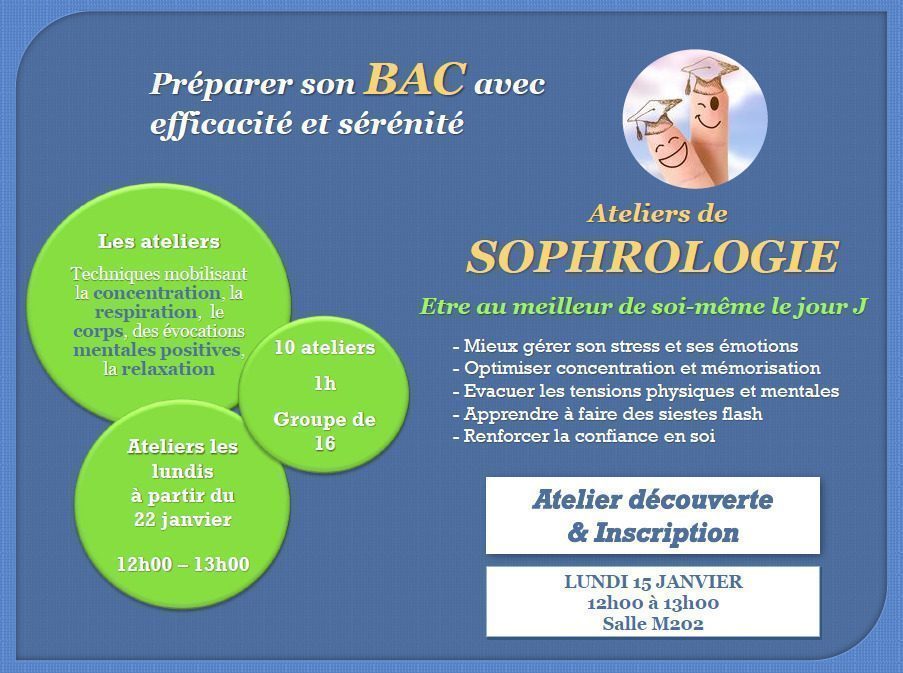 Atelier de sophrologie pour les terminales – inscriptions le 15-12