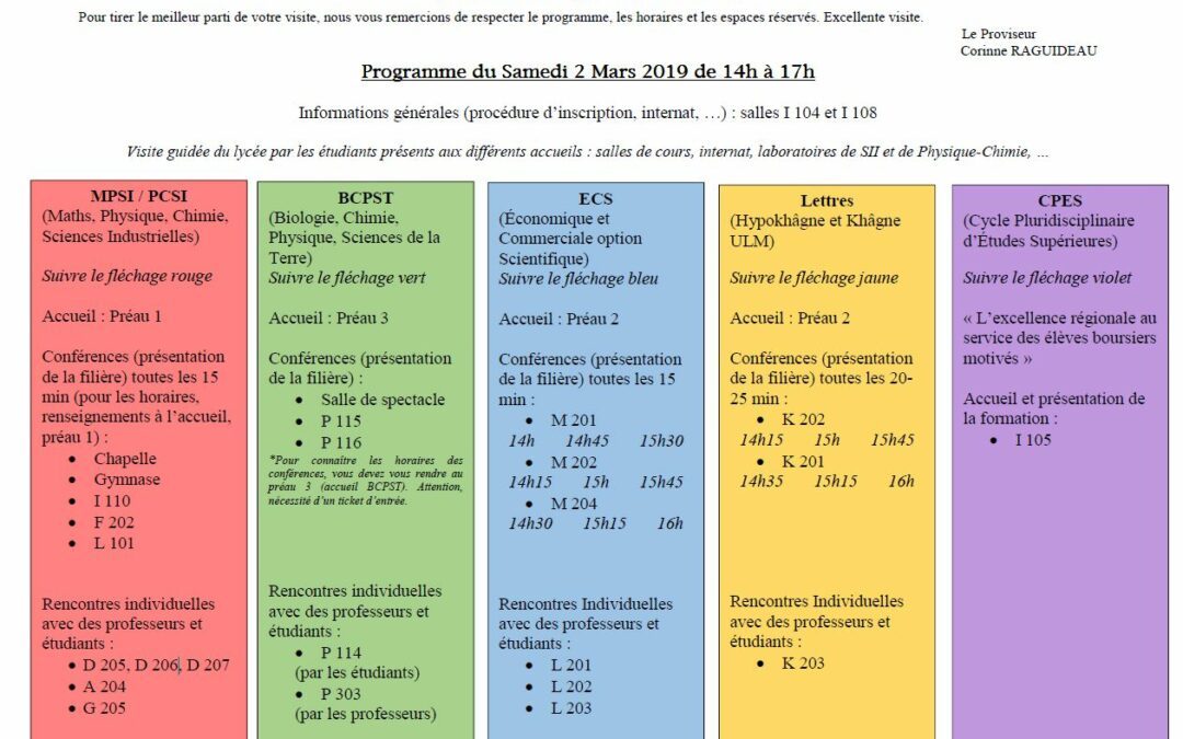 Journée Portes Ouvertes 2019 : le supérieur